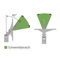 Geiger Gelenklager 45°- G038 | Grundplatte 17 x 73 mm | Kurbelzapfen 11,9 mm | 6 mm Vierkant - Länge 300 mm