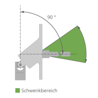 Geiger Gelenklager 90°- G097 | Grundplatte 22 x 85 mm | Kurbelzapfen 9,9 mm | 8 mm Vierkant - Länge 500 mm