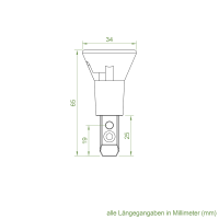 Geiger Set | Kupplungstrichter für Profilrohr | Zapfen Profilrohr | Aufnahme Profilrohr | Oberfläche vernickelt | mit Bajonettstift 4 x 24 mm