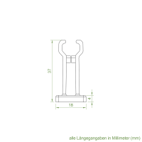 Geiger Kurbelhalter | für 12-17 mm Kurbeln | Wandabstand 35 mm | Kunststoff