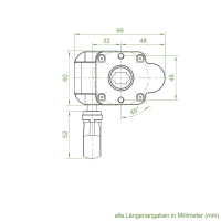 Geiger Schneckengetriebe für Markisen | 7:1 | Kugelöse | 13 mm Innenvierkant