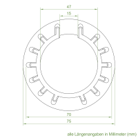 Set 12/R | Becker Adapter-Set für Nutwelle DW 74 | für Becker Antriebe Serie R