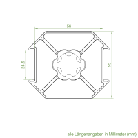 Set 1/L | Becker Adapter-Set für Achtkant-Stahlwelle SW 70 | für Becker Antriebe Serie L