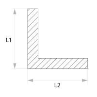 Technische Zeichnung der Winkelschiene mit Bemaßung.