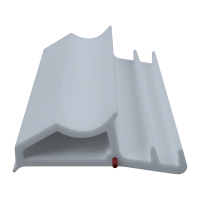 3D Modell der SZ003 Stahlzargendichtung in grau für seitliche Nuten zum Türblatt mit integriertem Antidehnungsfaden.