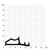 Zeichnung des Dichtungsprofils der SZ003 Stahlzargendichtung mit integriertem Antidehnungsfaden.