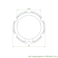 Set 8/P | Becker Adapter-Set für Nutwelle 63 N Kunststoff | für Becker Antriebe Serie P