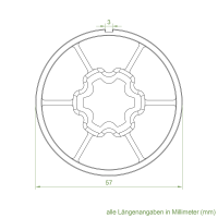 Set 6/P | Becker Adapter-Set für Rundrohr Ø 60 mm | für Becker Antriebe Serie P