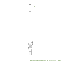 Geiger Öse für Nothandkurbel | Länge 165 mm | Ovale Kunststoff-Öse | Stab 7 mm 6-Kant