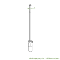 Geiger Öse für Nothandkurbel | Länge 165 mm | Rund Kunststoff-Öse | Stab 7 mm 6-Kant