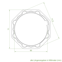 Elero Adapter-Mitnehmer-Set | Achtkant-Stahlwelle SW 70 | für Elero RevoLine L Antriebe (Vorgänger von Artikelnummer 141120)