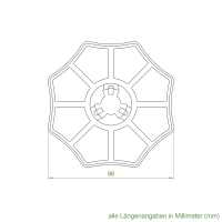 Elero Adapter-Mitnehmer-Set | Achtkant-Stahlwelle SW 102 | für Elero RevoLine L Antriebe (Vorgänger von Artikelnummer 141121)