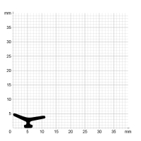 Maßstabgetreuer Profilquerschnitt der Lippendichtung LP091 auf Millimeterpapier.