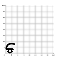 Zeichnung des Dichtungsprofils der Lippendichtung LP106.