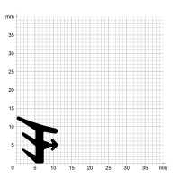 Zeichnung des Dichtungsprofils der Verglasungsdichtung...