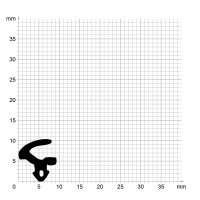 Zeichnung des Dichtungsprofils der Lippendichtung LP184.