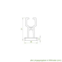 Geiger Kurbelhalter | für 12-17 mm Kurbeln | Wandabstand 25 mm | Kunststoff | braun