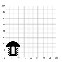 Treppenstufenprofildichtung TS006 | schwarz | 5 lfm