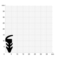 Zeichnung des Dichtungsprofils der Lippendichtung LP216.