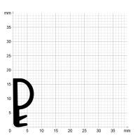 Maßstabgetreuer Profilquerschnitt der Flügelfalzdichtung FF030 auf Millimeterpapier.