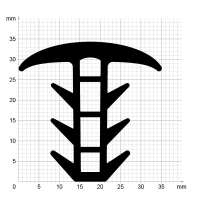 Treppenstufenprofildichtung TS002 | schwarz | 5 lfm