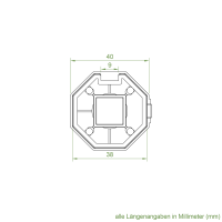 Getriebeanschluss-Kapsel für Mini Gurtzuggetriebe SW 40 | 75 mm Länge | 12 mm Vierkant