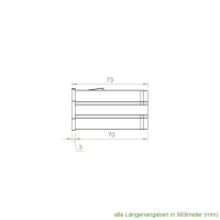 Getriebeanschluss-Kapsel für Mini Gurtzuggetriebe SW 40 | 75 mm Länge | 12 mm Vierkant