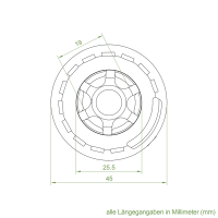 Becker Mechanischer Rohrmotor mit Handkurbel-Anschluss | Typ M05 | 12-50 Nm | Serie R