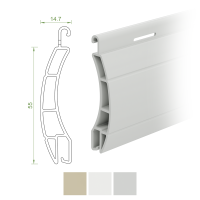Rollladenlamelle Ulm aus Kunststoff in grau mit...