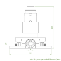 Selve Universal Kegelradgetriebe K097 | Untersetzung 3,6:1 rechts & links | für SW 40 und SW 60 Achtkant-Stahlwelle