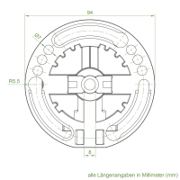 Selve Universal Kegelradgetriebe K097 | Untersetzung 3,6:1 rechts & links | für SW 40 und SW 60 Achtkant-Stahlwelle