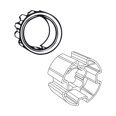 Adapter-Mitnehmer für Rundwelle mit Flachnut DS 78 für Somfy Antriebe Baureihe 60.