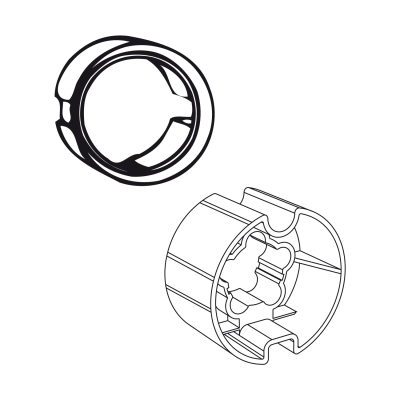 Adapter-Mitnehmer für Rundwelle mit Rundnut DS 85 für Somfy Antriebe Baureihe 60.