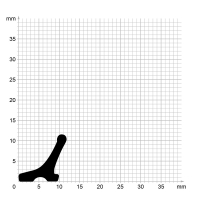 Zeichnung des Dichtungsprofils der Lippendichtung LP354.