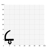 Zeichnung des Dichtungsprofils der Lippendichtung LP381.