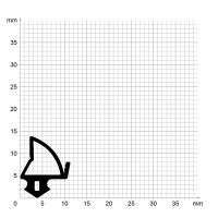 Zeichnung des Dichtungsprofils der Schlauchdichtung SL086.