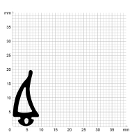 Zeichnung des Dichtungsprofils der Mitteldichtung MI219 für Fenster.