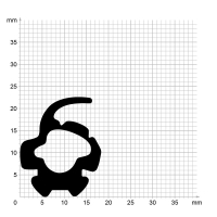 Zeichnung des Dichtungsprofils der Schlauchdichtung SL096.