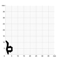 Zeichnung des Dichtungsprofils der Anschlagdichtung AS093.