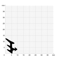 Zeichnung des Dichtungsprofils der Verglasungsdichtung...