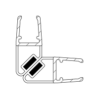 Duschdichtung DD036 | transparent | 90 Grad | mit Magnet