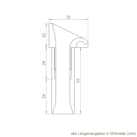 Einlauftrichter für Mini Aluminium-Führungsschiene | zum Einschieben | 18,5 mm