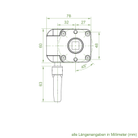 Geiger Markisengetriebe MSG 038 | 7:1 | blank | 13 mm Innenvierkant | Zinköse | ohne Endanschlag | ohne Bund