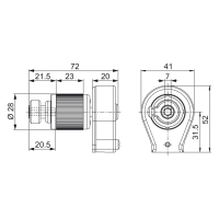 Geiger Schnurzuggetriebe für 4,5 mm Schnüre | 3,25:1 | 7 mm Innensechskant