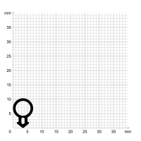 Zeichnung des Dichtungsprofils der Schlauchdichtung SL143.