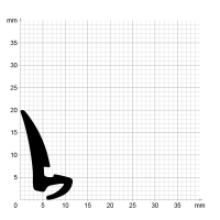 Zeichnung des Dichtungsprofils der Anschlagdichtung AS168.