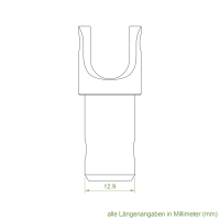 Geiger Gelenklager 45°- G029 | Grundplatte 22 x 85 mm | Kurbelzapfen 12,9 mm | 6 mm Sechskant - Länge 300 mm